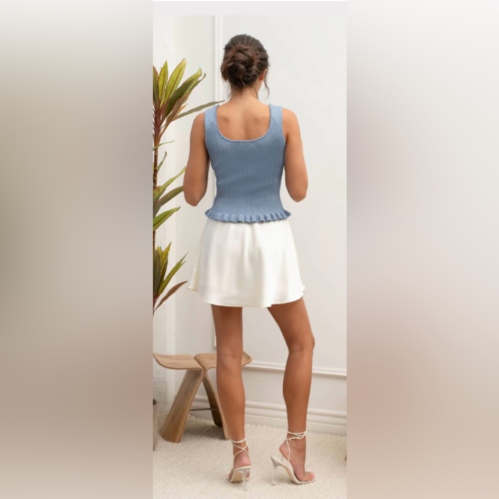 NWT The Workshop Studio Lettuce Hem Ribbed Sweater Tank Top Size Small - Picture 7 of 11